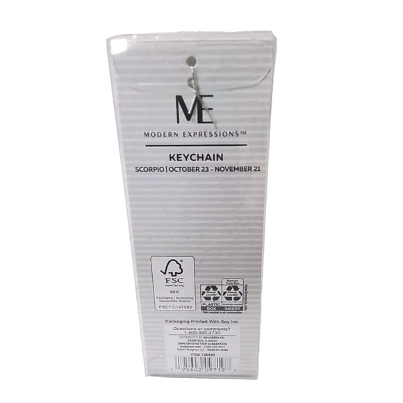 Zodiac Keychain Metal and Enamel "Scorpio" Modern Expressions One Size New - Picture 3 of 7